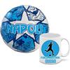 Generico Pallone con i colori del Napoli calcio e scritta Forza Azzurri + una tazza bianca in ceramica con stampa dei colori della tua squadra del cuore partenopeo tifoso regalo