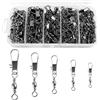 TopHomer 200pcs Fishing Snap Swivels, attacchi 2# 4# 6# 8# 10#, taglio di sicurezza vortice, pesca tackle Sea Fishing Swivels, pesca marina oscilla per un rapido cambiamento del gancio da pesca