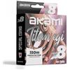 Akami TITAN EGI X8 150 m - Trecciato PE 8 Capi Tecnologia Giapponese, Rosa Eging, Alta Resistenza - Perfetto per la Pesca a Eging e per la cattura di Calamari e Seppie (PINK, 0.14 mm - 150 mt)