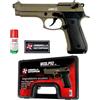 Umbrella Enterprise Pistola a Salve Mod. 92 Top Firing 8mm, Segnalatore Acustico Scacciacani/Addestramento, Bronzo - Kit con Olio Ballistol Incluso