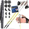 MSPORTS Bastoncini Nordic Walking Premium Bianco/Giallo| Selezionabile con Borsa …