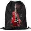 Generic Zaino con Coulisse Guitar Music Notes Staff Modern Musical Instrument Drawstring Backpack Leggero Borsa con Coulisse Pieghevole Sacchetta Sportiva per Spiaggia Viaggi Unisex