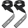 GORILLA SPORTS® Straps Palestra - Set di 2, 60cm, Impugnatura in Silicone, Antiscivolo, Imbottito, Nero - Fascette, Cinghie per Sollevamento Pesi, Deadlift Straps, Fasce per Stacchi, Gym