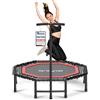 DH FitLife Trampolino Fitness Indoor Pieghevole senza Installazione | Trampolino Ø121 cm 48 Pollici | Portata 150 kg | Maniglia Regolabile a 3 Altezze | Stabile e Silenzioso
