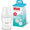 NUK Perfect Match Biberon | 0+ mesi | 120 ml | Biberon anti-coliche | Vetro | Indicatore di controllo della temperatura | Arcobaleno | Confezione da 1