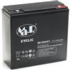 FAM Batteria BE 12024 CY 12V 24Ah Batteria al piombo tipo AGM - Deep Cycle Collegamento a vite M5 - non adatta per booster