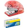 Esselte Rapid Colour'Breeze, Mini Cucitrice con leva con 1000 punti standard 26/6 Capacità fino 10 fogli, Pinzatrice compatta, leggera, Caricamento a leva, Compatibile con punti 24/6 e 26/6, Corallo, 5001531