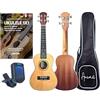 Plaschke Instruments ANIMA Abeta Ukulele Concerto con tavola in abete e corpo in mogano - con custodia e metodo Ukulele per principianti e adulti