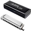 BORGBAR Swan SW1040 - Armonica cromatica in Do con 10/12/16 fori, 40/48/64 toni, strumenti musicali con precisione progettata per principianti