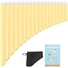 Tissting Flauto di Pan, 16 Tubi/18 Tubi C Key Pan Pipes Strumento con Borsa per Il Trasporto in Cartone per Bambini Adulti Principianti Personale Didattico (Giallo)