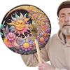 Generic Shaman Drum - Tamburo a mano sciamano in pelle | 25 cm tamburo siberiano sciamano tamburo rotondo vintage grande tono musica spirituale forniture spirituali regali spirituali per meditazione yoga