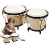 Generic Drum bongo per bambini, bongos di legno - strumento percussione 'istruzione 6 pollici e 7 principianti adulti strumenti a educativa