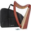 Avora Arpa Celtica 23 corde in mogano - artigianale con borsa, chiavi di accordatura, meccanismo a ganci - diatonica in Mi bemolle maggiore, leggera e compatta per uso flessibile.