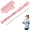 BASTOUR Flauto Dolce Soprano in DO - ABS Recorder With 8 Holes and Cleaning Tool, German Fingering - Gifts for Kids, Adults, Beginners, Pink
