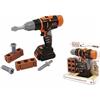 Smoby - Black + Decker Trapano/Avvitatore, 7600360918, +3 Anni, 2 Punte, 2 Viti, Impugnatura in Gomma