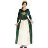 FIESTAS GUIRCA | Costume Regina Medievale Adulta - Vestito d'Epoca per Donne - Costumi da Dama e Nobile per Halloween, Carnevale e Feste a Tema - Ideale per Eventi Storici - Verde e Beige