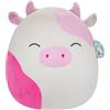 Squishmallows SQCR05470 Caedyn la mucca rosa a pois con occhi chiusi, 40,6 cm, multicolore