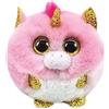 TY - Peluche - Puffies - Unicorno - Fantasia - Rosa - Unicorno con occhioni e Corno Dorati Glitterati - Le Palline Beanie di Peluche morbide e coccolose - 10 Cm - 42508