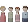 Little Dutch 7121 - Set da gioco in legno FSC per casa delle bambole, 4 pezzi, famiglia rosa