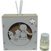 DLM Bomboniere DLM-A1298 Bomboniera profumatore a led cm 10x10x4 in legno colore bianco e panna con profumo e scatola modello Piccolo Principe con calice Comunione utile Diffusore prodotto in Italia