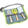 small foot 11882 Borsa con cintura con attrezzi da giardinaggio in legno e metallo, cintura regolabile, dai 3 anni in su