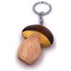 H-Customs Ciondolo portachiavi in legno fatto a mano con fungo fungo in legno