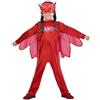 Zeus Party Costume PJ Masks Gufetta per Bambini, Rosso, Taglia 6-8 Anni, con Maschera e Ali, per Carnevale e Feste a Tema Supereroi