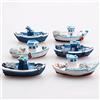 GO-CHUNRIQIN Set di 6 barche da pesca in miniatura in stile mediterraneo vintage per case delle bambole, giardini delle fate e micro paesaggi perfetto per oceano, spiaggia e mare (stili casuali)