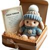 Generic Mini coniglietto abbraccio carino regalo di Pasqua, mini coniglietti, mini conigli in scatola supporto emotivo tasca in peluche positivo per familiari, amici e persone care a Pasqua (blu)