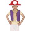 FIESTAS GUIRCA | Costume da Fungo per Bambini (10-12 anni) - Gilet e Cappello - Costumi di Videogiochi, Cosplay e Anime per Halloween, Carnevale e Feste in Maschera - Ideale per Bambini - Viola e Oro