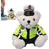 Generico La polizia veste l'orsacchiotto - Politiche Teddy's Bears Animali di peluche,Simpatico orsetto di peluche con abito di polizia rimovibile, orsacchiotto di peluche per regali di compleanno a di Natale