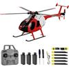 Hylukon C189 elicottero telecomandato, 2.4G 6CH UAV 1:28 Brushless Motor RC elicottero singola lama Flybarless elicottero remoto RTF con localizzazione del flusso ottico 3 batteria - rosso