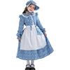 NEAWEALY Vestito da cameriera vittoriano per bambini, costume da pioniera coloniale, vestito da prateria, costume da cameriera di Halloween, blu 9-10 anni