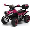 Tecnobike Shop Quad Moto Elettrico Per Bambini Mini Quad Deluxe 6V luci Suoni Batteria Ricaricabile Marcia Avanti e Indietro (Rosso)