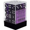 Chessex Dice Block with 36 d6 Translucent Purple w/white