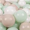 KiddyMoon 50 Palline/7Cm Palline Morbide Colorate Per Piscina Bambini Fatto In EU, Beige Pastello/Bianco/Menta