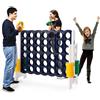 HOMASIS Gioco del 4 in Fila Grande, Forza 4 Gigante con 42 Anelli e Scorrimenti, Gioco di Strategia da Tavolo XXL, Giocattolo per Bambini e Adulti all'Aperto per Feste, Compleanno (Grigio)