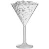 Decoraparty Coppa Martini Porta Confetti in Plastica, Calice Confettata Gigante per Cerimonia Decoro Tavola, Centrotavola Grande XXL Decorativo Biscotti, Dolci, Caramelle, Cioccolatini ø16 x h25 cm