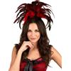 DEGUISE TOI Cerchietto con Piume Cabaret Anni '20 - Rosso - Taglia Unica