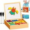 Penlimly Magnetici, Puzzle Geometrici In Legno, Cubi Educativi con Forme Geometriche per Infanzia Regalo Compleanno e Viaggi Bambini e Bambine