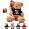 GOUFEISUN Orsacchiotto Gigante Personalizzato 50 cm A 125 cm, Giant Teddy Bear Con Testo E Foto Personalizzabile Come Regali Personalizzati Per Lei Lui Per San Valentino Compleanno Natale