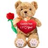 JABECODIFA Orsacchiotto Personalizzato con Testo Foto, Orsetto di Peluche con il Cuore come Regali Personalizzati per lui Natale Compleanno San Valentino Anniversario (26cm)