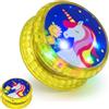 SRV Hub - Yo-yo luminoso con design unicorno giallo, ritorno automatico, per bambini principianti, alta velocità, con cuscinetto in plastica, divertente, professionale, corda per trucchi, ideale per