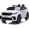 Tecnobike Shop Auto Elettrica per Bambini Land Rover Velar 12V - Sedile in Pelle -Telecomando Parentale - Cintura di Sicurezza - Mp3 - Luci LED - (BIANCO)