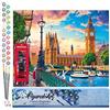Figured'Art Dipingere con i Numeri - Paint by Numbers Londra in primavera, Passatempo per Adulti, Kit Completo, Hobby Creativi - Quadri fai da te 40x50cm senza cornice