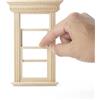 Odoria Casa delle Bambole Finestra Scorrevole: 1/12 Scala Miniatura Struttura Finestra Legno Mobili non Verniciato - Mini Elemento Costruzione Modello DIY per Negozio Diorama