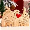 VEELU Festa Della Mamma Idee Regalo - Puzzle Personalizzato con Famiglia di Elefanti in Legno con 2-7 Nomi - Personalizzata Regalo per La Famiglia Natale, Anniversario - Decorazione Casa