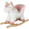 GIODICART Unicorno a Dondolo Bianco, Morbido Peluche Cavalcabile per i Bambini Più Piccoli
