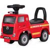 SOARS Mercedes-Benz - Portatore per bambini, camion dei pompieri, guida realistica, con fuoco, clacson e musica, spazio nascosto, capacità massima 23 kg, per bambini 2-6 anni