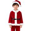 Generico Vestito Babbo Natale Bambino 4 Pezzi Costume Babbo Natale con Cappotti Pantaloni Cappello e Cintura, Neonato Bambini 12 Mesi a 8 Anni Cosplay Natalizi Regalo (01-Rosso, 2-3 Anni)